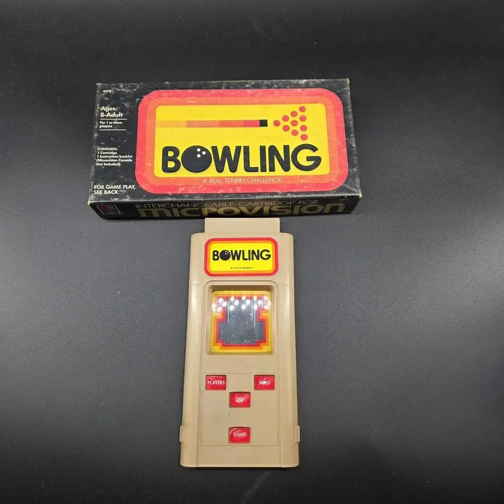 Vintage Milton Bradley Microvision Bowling Game Cartridge 4972 Boxed 1979